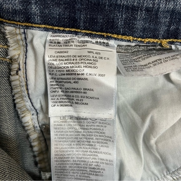 Levi's Womens Jeans 529 Curvy Boot Cut Denim Blue Whiskering Dark Wash Size 10 - Picture 5 of 11